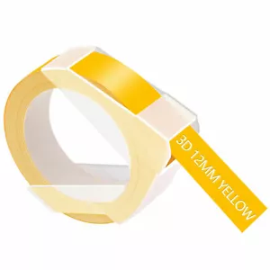1PK For DYMO 3D Embossing Label Tape Organizer Xpress A521208 White/Yellow 12mm - Picture 1 of 8