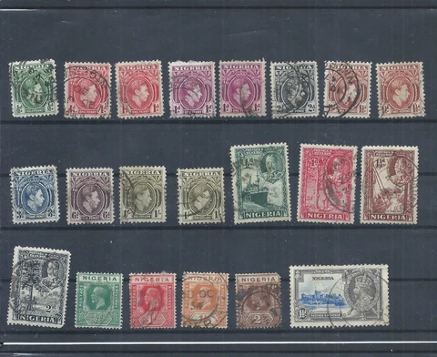 Nigeria stamps.  George V & George VI used lot.   (AA427) Cover