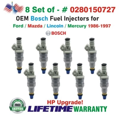 Inyectores de combustible de actualización OEM x8 Bosch HP para 1986-1997 MERCURY/FORD/LINCOLN/MAZDA Foto 1 de 4