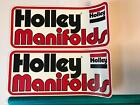 2 New Holley Manifolds Contingency Drag Racing Decal Stickers 8.5" Pair Nos Lot