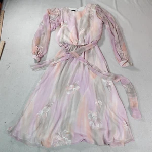 Abito midi Ursula vintage 8 rosa floreale fata' floreale sciolto cintura fata - Foto 1 di 23