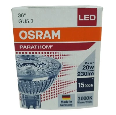OSRAM - LED Reflektor Lampe Parathom MR16 GU5,3 2,9W= 20W 36° 3000K 230lm NEU - Bild 1 von 4
