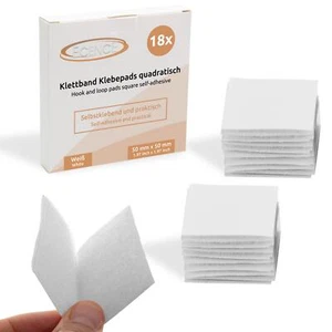 18x Velcro Adhesive Pads Square White Hook and Loop Tape Self Adhesive, Hook and Loop - Picture 1 of 8