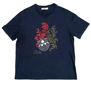 Bally Logo T-Shirt Large Blau Baumwolle Made in Italy - Bild 1 von 9