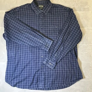 Camicia Orvis uomo XXL blu finestra aderente con bottoni pesce morbido cotone campeggio Pocke - Foto 1 di 8