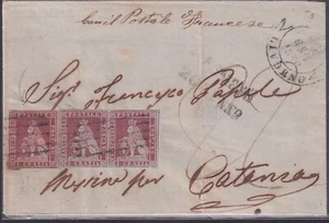 1851 Toscana:1851 Toscana: 1cr. carm. bruno su grigio+ 1 cr. bruno carm. 362/s4 - Foto 1 di 2