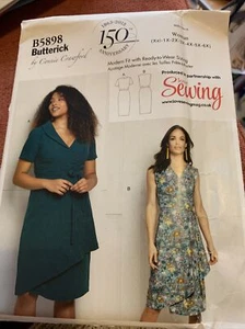 Butterick Connie Crawford Easy Wickelkleid Schnittmuster B5898 44” - 66” UNGESCHNITTEN - Bild 1 von 7