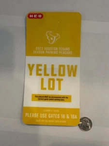 NFL Houston Texans 2023 YELLOW Parking lot Placard - Picture 1 of 1