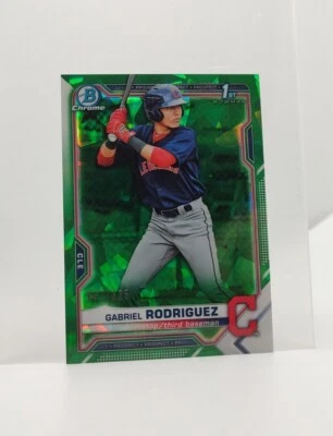 2021 Bowman Chrome Sapphire Gabriel Rodriguez 1st Green /125 Guardians #BCP-180 - Image 1 of 3