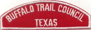 BOY SCOUT RWS BUFFALO TRAIL COUNCIL / TEXAS RED & WHITE FULL STRIP - Picture 1 of 1