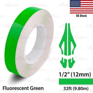 1/2" Vinyl Pinstriping Pin Stripe Styling Tape Sticker 12mm FLUORESCENT GREEN - Picture 1 of 12