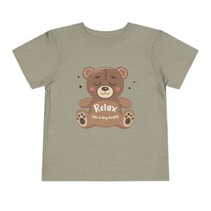 Teddy, Bear, Relaxed, eyes, brown, animalsToddler Short Sleeve Tee - Picture 1 of 19