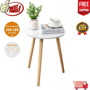 Round Side Table W/ Natural Wood Legs Assembly Modern Home Decor Living Room Hot - Picture 1 of 7