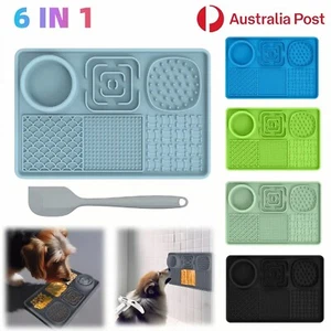 6IN1 Dog Slow Food Mat Treat Puzzles Training Eating Suction Silicone Bowl AU - Picture 1 of 9