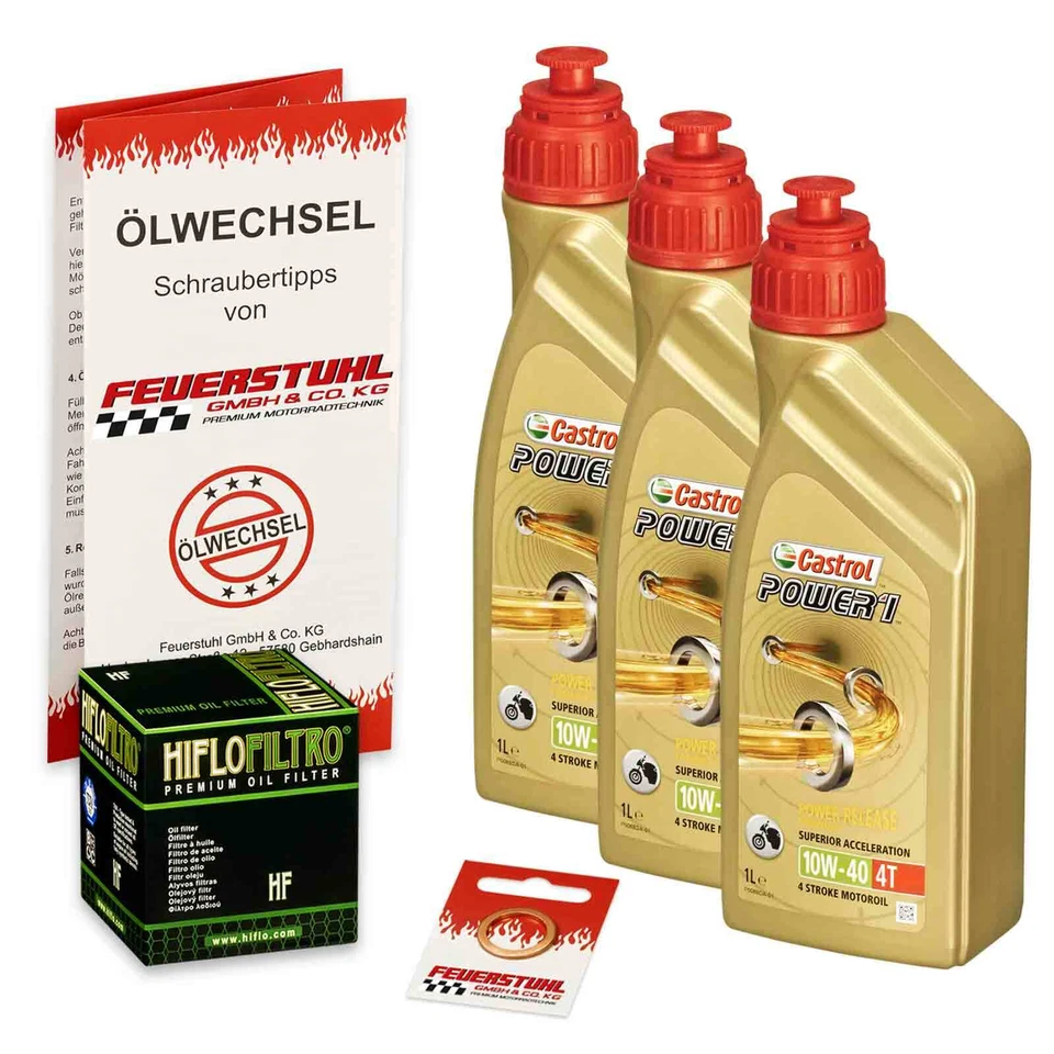 BMW F 650 /ST, 93-99, E169, Castrol Power1 10W40 Oil, HiFlo Oil Filter Oil Change - Image 1 of 1