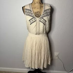 Neu mit Etikett Miss Me ärmelloses Kleid Western Festival gefüttert Gr. M creme bestickt - Bild 1 von 10