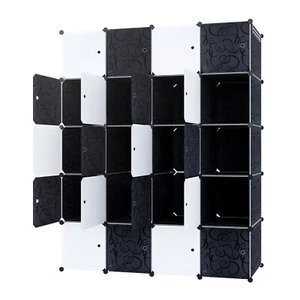 Regalsystem Kleiderschrank DIY Steckregal Garderobe Schrank 20 Würfel mit Türen - Bild 1 von 8