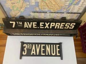 NY NYC THIRD AVE RAILWAY ROLL SIGN 3RD BOWERY ST MARKS PARK ROW CHATHAM SQ BRONX - Picture 1 of 6