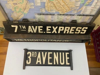 NY NYC THIRD AVE RAILWAY ROLL SIGN 3RD BOWERY ST MARKS PARK ROW CHATHAM SQ BRONX - Image 1 of 4