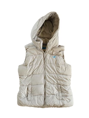 Hollister Hoodie Puffy Vest, Cloud Gray - Image 1 of 4