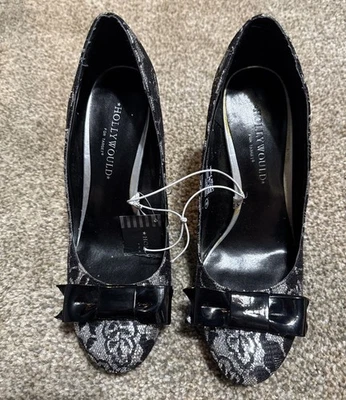 Hollywould For Target Lauren F10991 Women Size 6 Black Sliver Sequence W/Bow New - Image 1 of 4