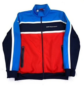 PUMA BMW Motorsport Men's Full Zip Fleece Lined Blue Red Track Jacket Large - Picture 1 of 12