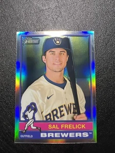 Topps Heritage Sal Frelick 2025 refractor cromado impresión corta #427 Brewers  - Imagen 1 de 5