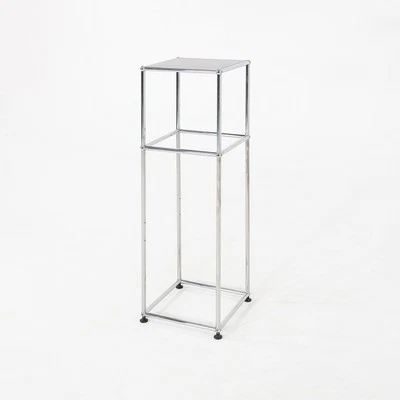 2010 年代 USM Haller 踏板镀铬和黑色 46x14x14 英寸 6x 可用 — 第 1/4 张图片