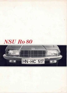 Catalogue brochure NSU RO 80 01/1968 France - Picture 1 of 2