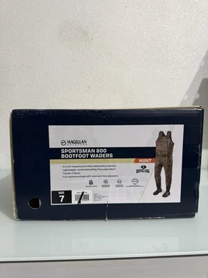 Magellan Sportsman 800 Bootfoot Waders Size 7 Mossy Oak Camo New. - Image 1 of 4