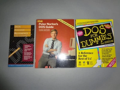 LOT 3 DOS PAPERBACK MS-DOS FOR DUMMIES PETER NORTON GUIDE COMPUTER IT BOOK 90's - Image 1 of 4