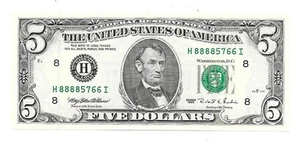 5 $ 1995 St. Louis HI Lucky Money 8888 (FW) Auswahl knackig unzirkuliert - Bild 1 von 2