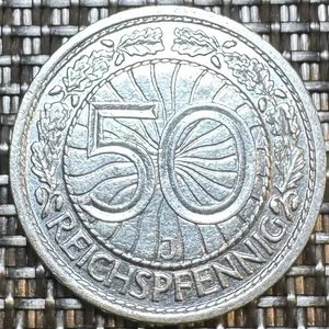 PIECE DE 50 REICHSPFENNIG 1927 J (1314) RECGERCHEE - Picture 1 of 2