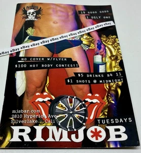 MJ's Gay Bar RimJob Tuesdays 2810 Hyperion Ave Los Angeles Silver Lake Flyer - Picture 1 of 12
