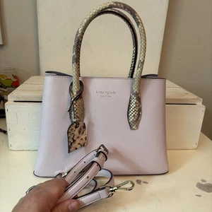 Kate Spade New York Lila Flieder Eva Schlangenleder Umhängetasche Handtasche Tasche Crossbody Riemen - Bild 1 von 20