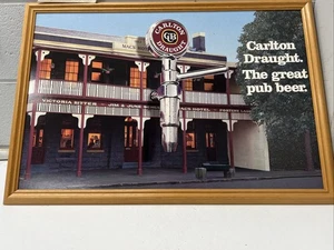 VINTAGE STYLE PUB BAR SIGN 1980s CARLTON UNITED BREWERIES MANCAVE HOTEL MAC BEER - Bild 1 von 5