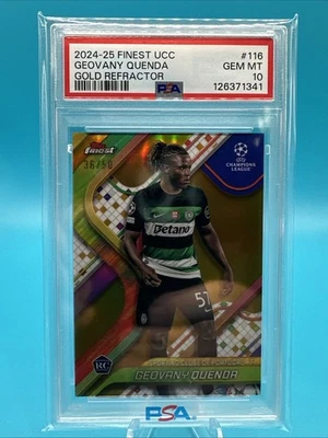 Geovany Quenda 2024-25 Topps Finest #116 Gold Refractor /50 Rookie PSA 10 - Image 1 of 2