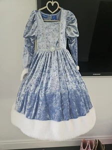 What a Character BLAUES Prinzessin Kleid FROZEN GRÖSSE 4 Kunstfell Reifrock - Bild 1 von 4