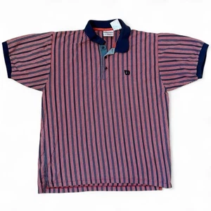 Vintage Prestige By Wilson Striped Polo 1/4 Button Up Shirt Men’s Size Large Y2K - Picture 1 of 5