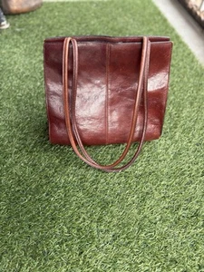 Vintage Wilsons Tote Bag/purse Italian Leather brown 11” X 11” - Picture 1 of 16