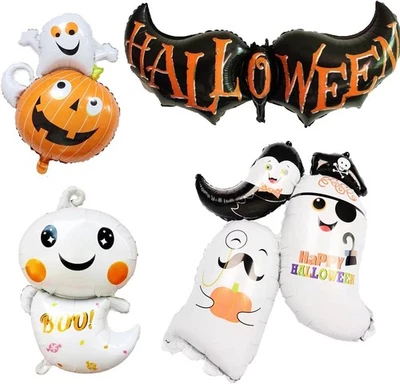 Globos fantasmas de papel de aluminio de Halloween para decoraciones interiores y exteriores Foto 1 de 4