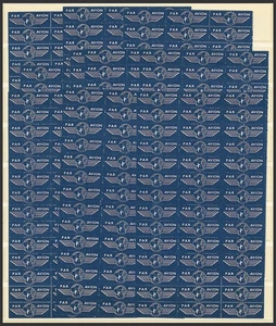 10x Bogen 42 gezackte Vignetten LUFTPOST FRANKREICH "MIT DEM FLUGZEUG" (1960/70) - Bild 1 von 2