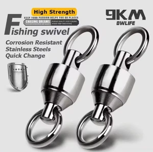 100 pivotes de pesca HQ mar agua salada rodamiento de bolas barril pivotes anticorrosión - Imagen 1 de 32