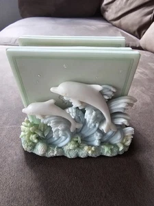 Dolphin Coaster Set Vintage Decor Coastal - Picture 1 of 6