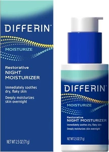 Differin Night Cream with Hyaluronic Acid,or Acne Prone Sensitive Skin, 2.5 oz - Picture 1 of 6