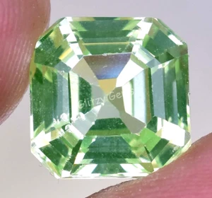Natürliches Grün Peridot Asscher 7.60 Karat VVS Pak Zertifiziert Lose Edelstein - Bild 1 von 5