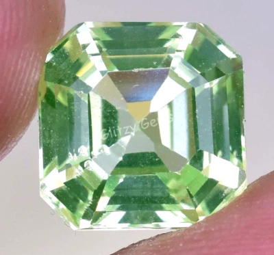 Natürliches Grün Peridot Asscher 7.60 Karat VVS Pak Zertifiziert Lose Edelstein - Bild 1 von 4