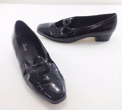 Ros Hommerson 8.5 M Black Patent Leather Loafers 1" Heels Shoes - Image 1 of 4
