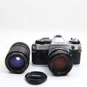 Excellent +++ Canon AE-1 PROGRAM FD 50mm 1.4 S.S.C Tokina 35-105 from Japan - Picture 1 of 8