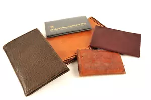 Lot of Leather Wallets Credit Card Checkbook Notepad Business- GE Dupont Adverts - Picture 1 of 19